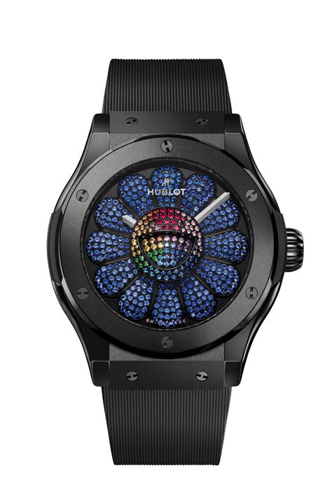 Classic Fusion Takashi Murakami Black Ceramic Blue Sapphires 